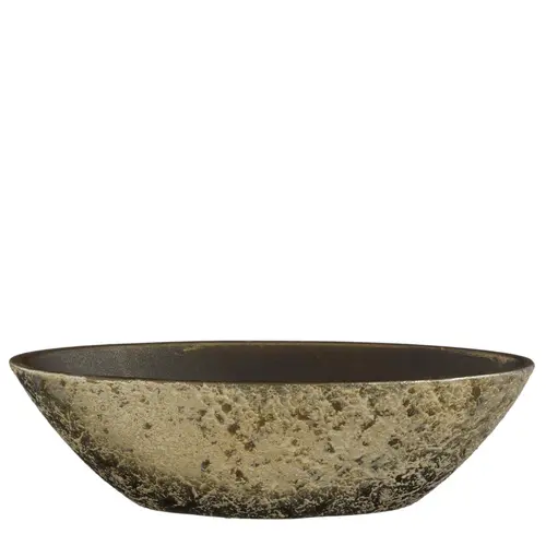 Plaisir dehors:Pot ovale en terre cuite coloris champagne Clemente - 41 x 20 x 26 cm