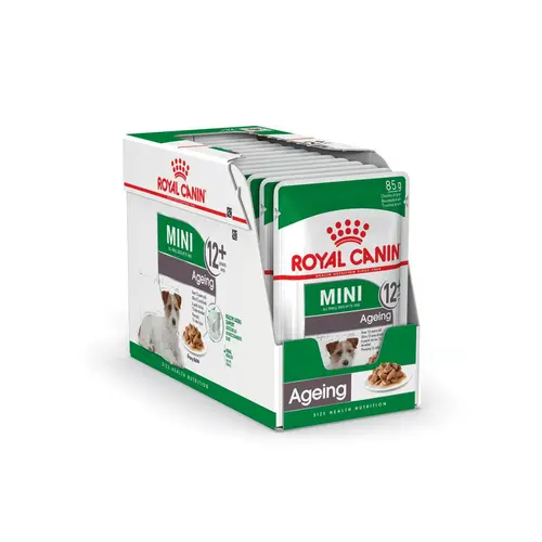 Loisirs jardin:Pâtées pour chien senior de petite race en sauce Royal Canin Mini Ageing 12+ - 12 x 85 g