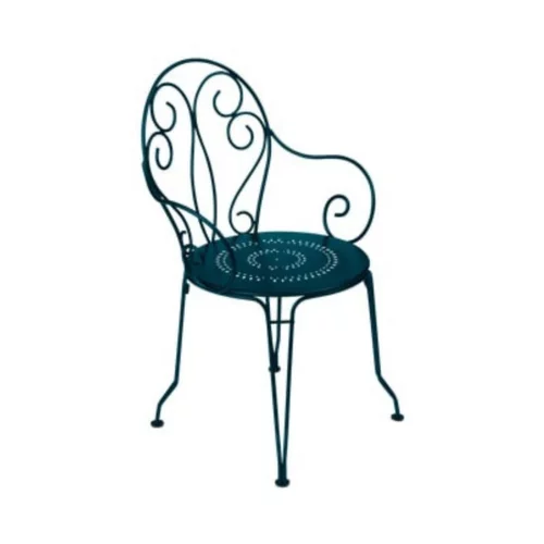Jardin à aménager:Fauteuil Montmartre FERMOB bleu acapulco L56xl48xh87