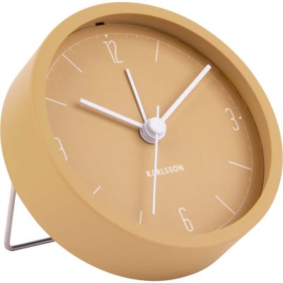 Réveil en métal mat Numbers & Lines 9 cm (Ocre jaune)