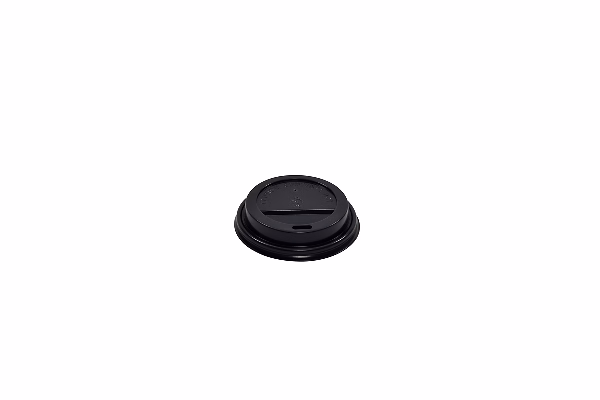 Couvercle en PS noir pour gobelet 180 / 210 ml – 1000 unités | Betik