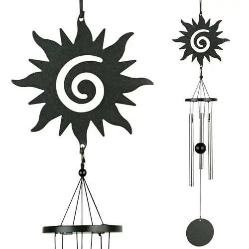 Essentiel pour le jardin:Carillon motif soleil noir - 35 cm