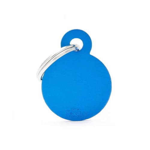 Jardin extérieur:Médaille basic petit cercle pour chien en aluminium bleu