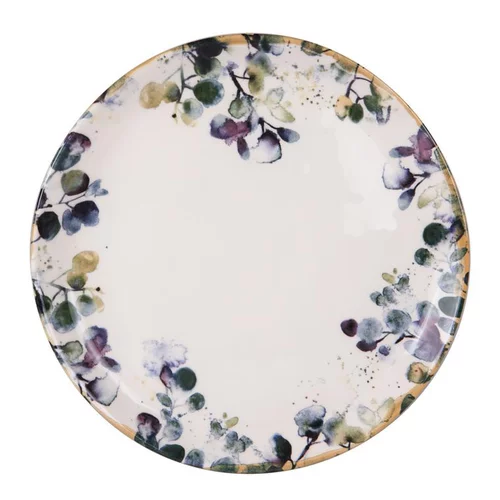 Pour profiter dehors:Assiette plate Flora motif feuillage multicolore Ø 26,5 cm