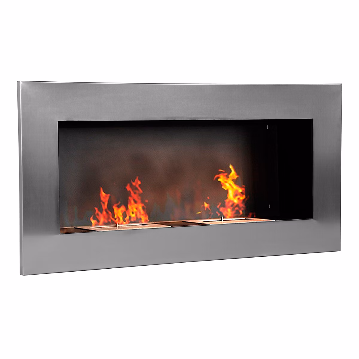 Cheminée bioéthanol murale design Bauhaus double brûleur 3 L 110L x 14l x 54H cm couverture 25-30 m² acier inox. brossé – Réf. BBCCGWHXQ1963006210