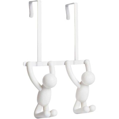 Patère double de porte Buddy (Blanc)