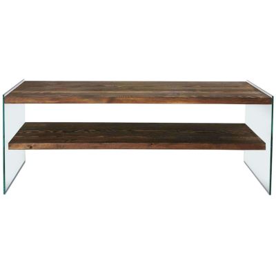 Meuble TV en pin et verre Stand