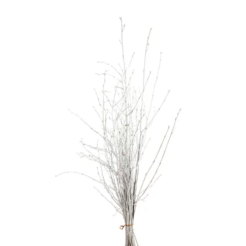 Sélection au jardin:Bouquet de branches de bouleau pailletées blanc pour décoration de Noël - 50/70 cm