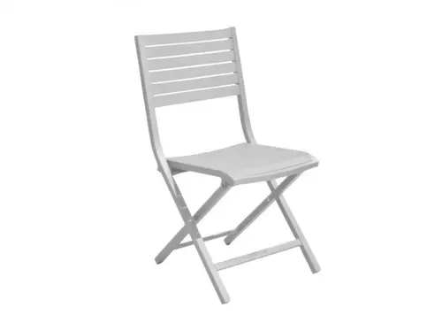 Jardin à adopter:Chaise pliante Lucca en aluminium blanc - PROLOISIRS