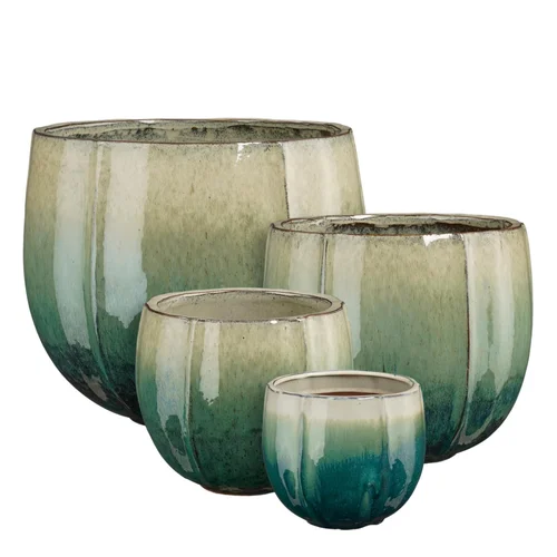 Solution maison：Pot rond en céramique coloris vert Edelman Corsica - Ø 47 x H 41 cm