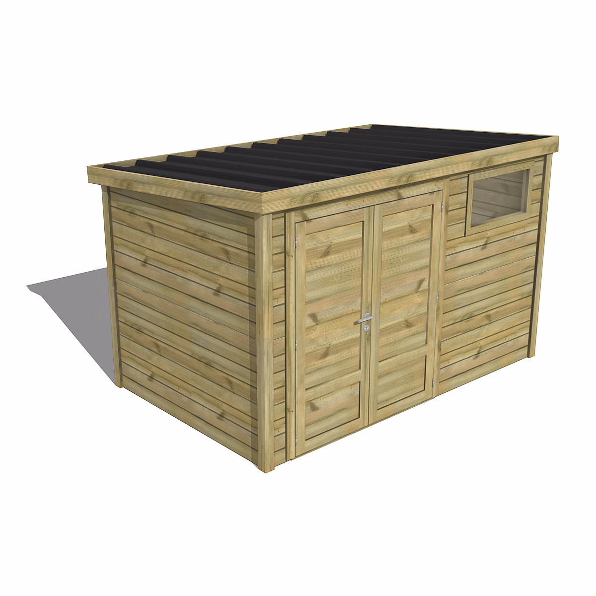 ABRI DE JARDIN bois Pin traité autoclave 27mm – Essentiel | 3 | 44x2 | 14m / 7 | 4m2 | Bac acier | Abri Français