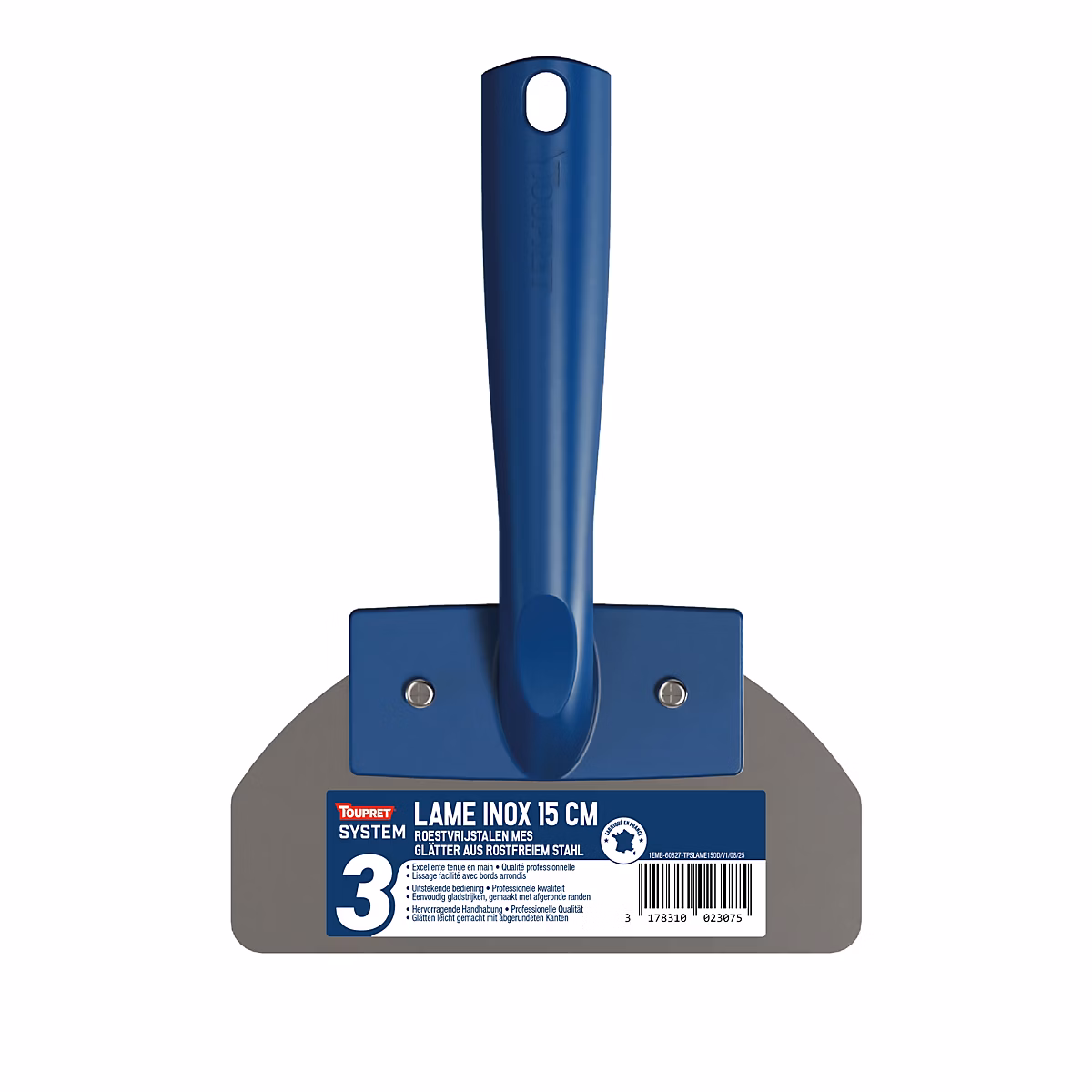 Lame à enduire inox Toupret System 3 – 15 cm