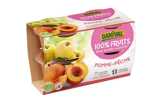 Facile pour le jardin：Purée de fruits pomme pêche bio - 4 x 100 g