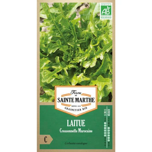 Pour aménager le jardin：Graines de laitue cressonnette marocaine bio Ferme de Sainte Marthe - graines à semer