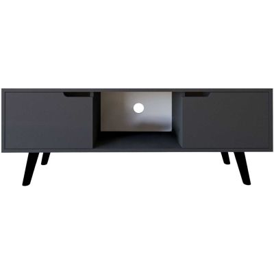 Meuble TV 2 portes en aggloméré Siena (Anthracite)