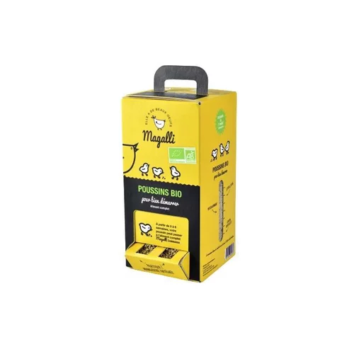 Un plus pour vos extérieurs:Boîte mangeoire Bio pour poussins Magalli 1,5 kg