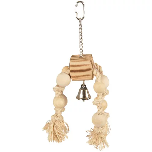 Malin extérieur:Jouet pour oiseaux pendentif en bois et corde