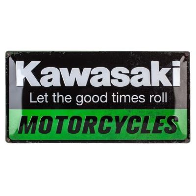 Plaque décorative en métal en relief 50 x 25 cm (Kawasaki)