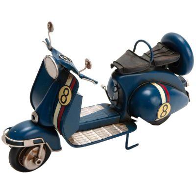 Scooter italien décoratif en métal (Bleu)