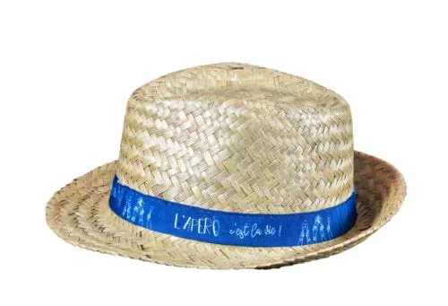 Une touche pratique au jardin：Chapeau Ernest en paille naturelle avec bandeau bleu Cav Service - 26 x 29 x 12 cm