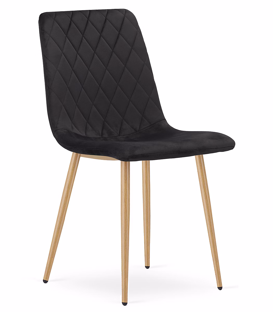 Chaise VALORA TURIN – Chaise de salle à manger élégante, revêtue de velours noir