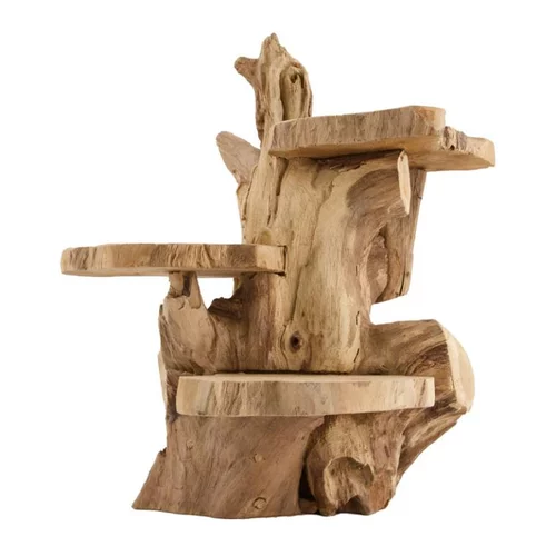 Le bon choix pour l’extérieur:Porte plante en bois racine coloris naturel – 35 x 38 x 40 cm