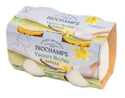 Tendance au jardin:Yaourt brebis bio saveur vanille Biochamps - 2 x 125 g