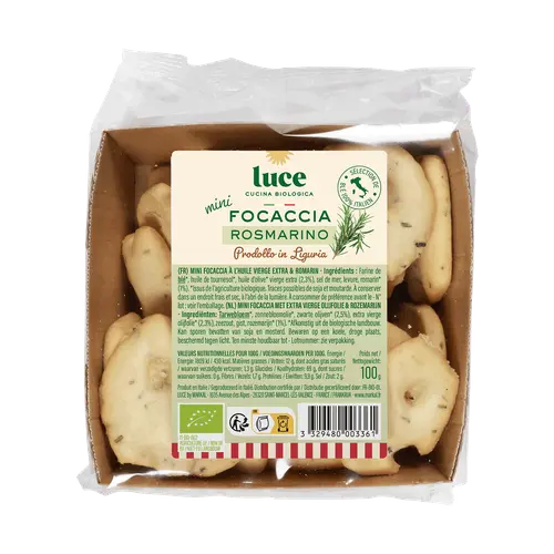 Choix jardin:Mini focaccia romarin bio Luce - 100 g