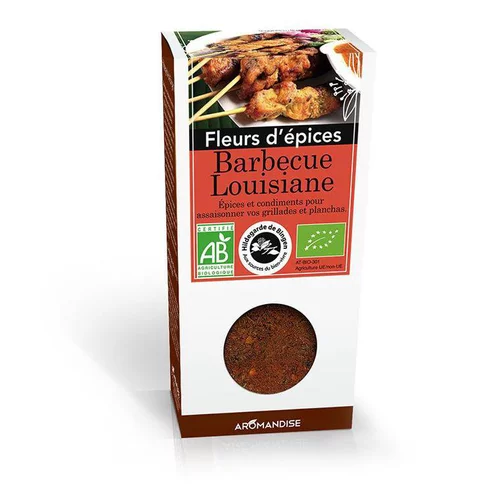 Malin pour le jardin:Fleurs d'épices barbecue Louisiane bio en boite marron de 42 g