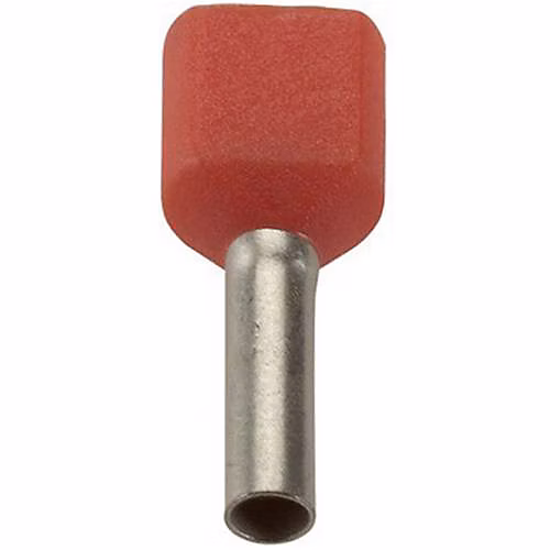 Embout double d'extrémité de câble isolé AHI-TWIN 2 × 6 jaune – 25 mm, 100 pièces