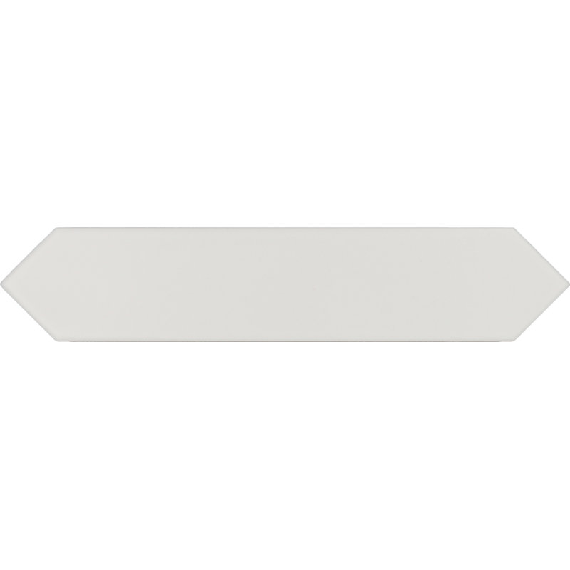 Carrelage mur faience forme navette 5 × 25 cm mate LANSE WHITE