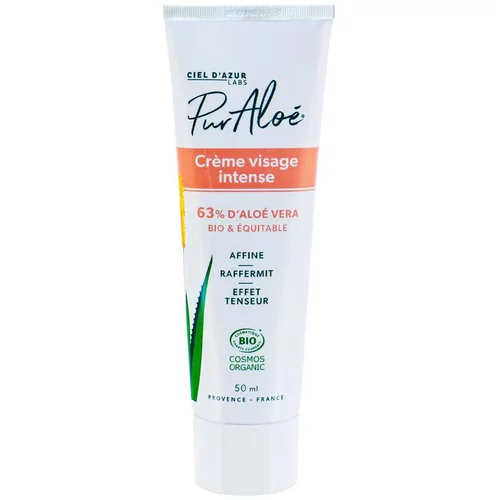 Pour vos projets:Crème Intense Bio & équitable 63% Pur Aloe Tube 50 ml blanc