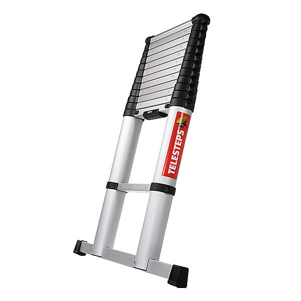 Echelle télescopique 3.80m avec barre stabilisatrice | Hauteur de travail max. 4.60m – TEL – 20138WS