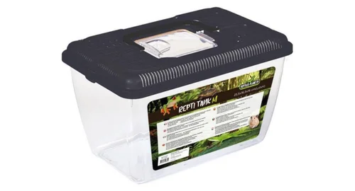 Solution simple:Terrarium en plastique coloris noir Reptile Planet Repti Tank - Taille M 25,5 x 16,5 x 16 cm
