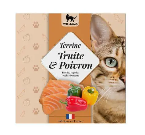 Jardin passion:Alimentation humide complémentaire pour chat terrine truite et poivron William's - 80 g