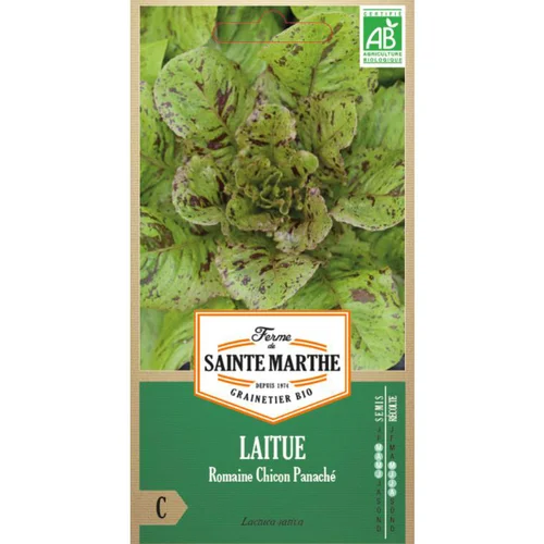 Équipement au jardin:Graines de Laitue romaine chicon panaché bio Ferme de Sainte Marthe - graines à semer