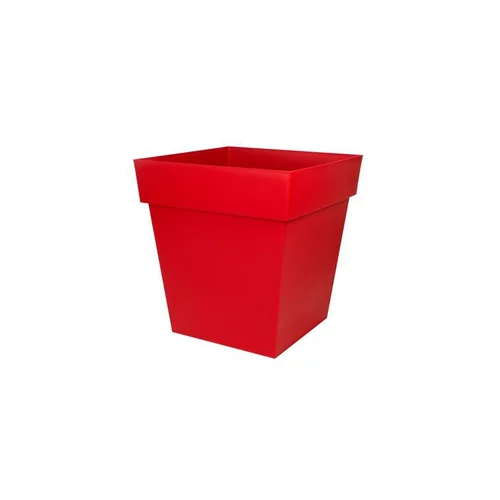 Accessoire extérieur：Pot Toscane carré coloris rouge rubis 49,5 x 49,5 x 52,5 cm de 87 L