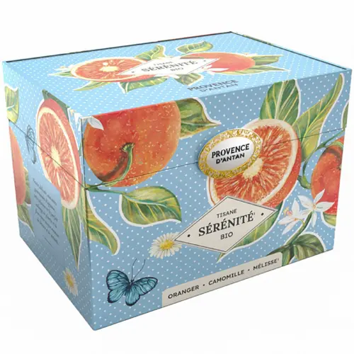 Idéal pour votre jardin：Coffret métal de tisane sérénité bio Provence d’antan - 30 g