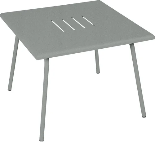 Le compagnon du jardin:Table basse Monceau carrée coloris gris lapilli en acier Fermob - 57 x 57 cm