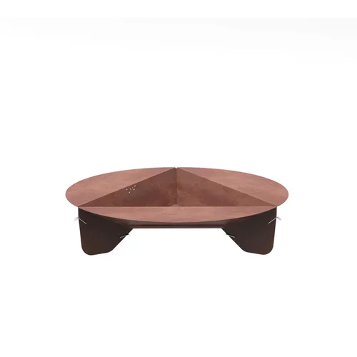 Qualité jardin:Brasero de sol en acier coloris cognac Oyat 80 - Ø 80 x H 24,5 cm