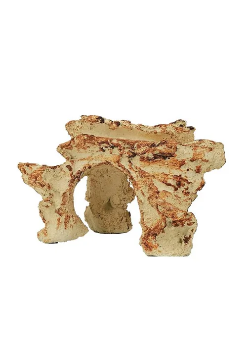 Maison et jardin：Décor pour aquarium céramique naturelle coloris beige 3 trous Tyrol