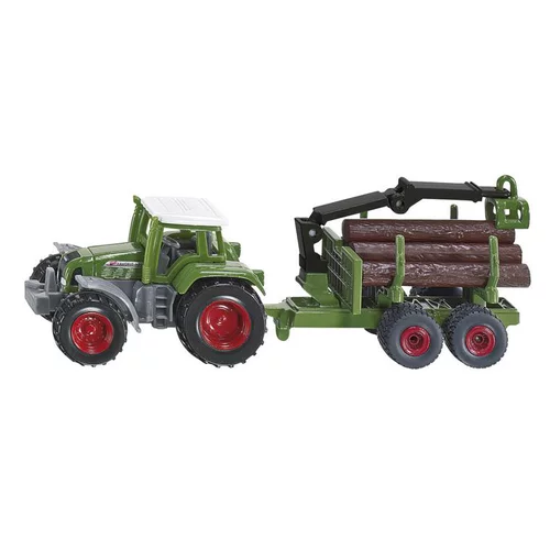 Moderne jardin:Tracteur avec remorque forestière Siku - echelle 1/64e