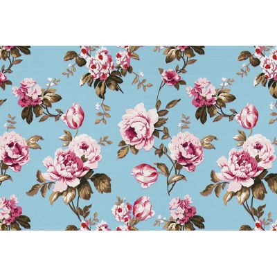 Tapis intérieur extérieur en vinyle fleuri (90 x 60 cm)