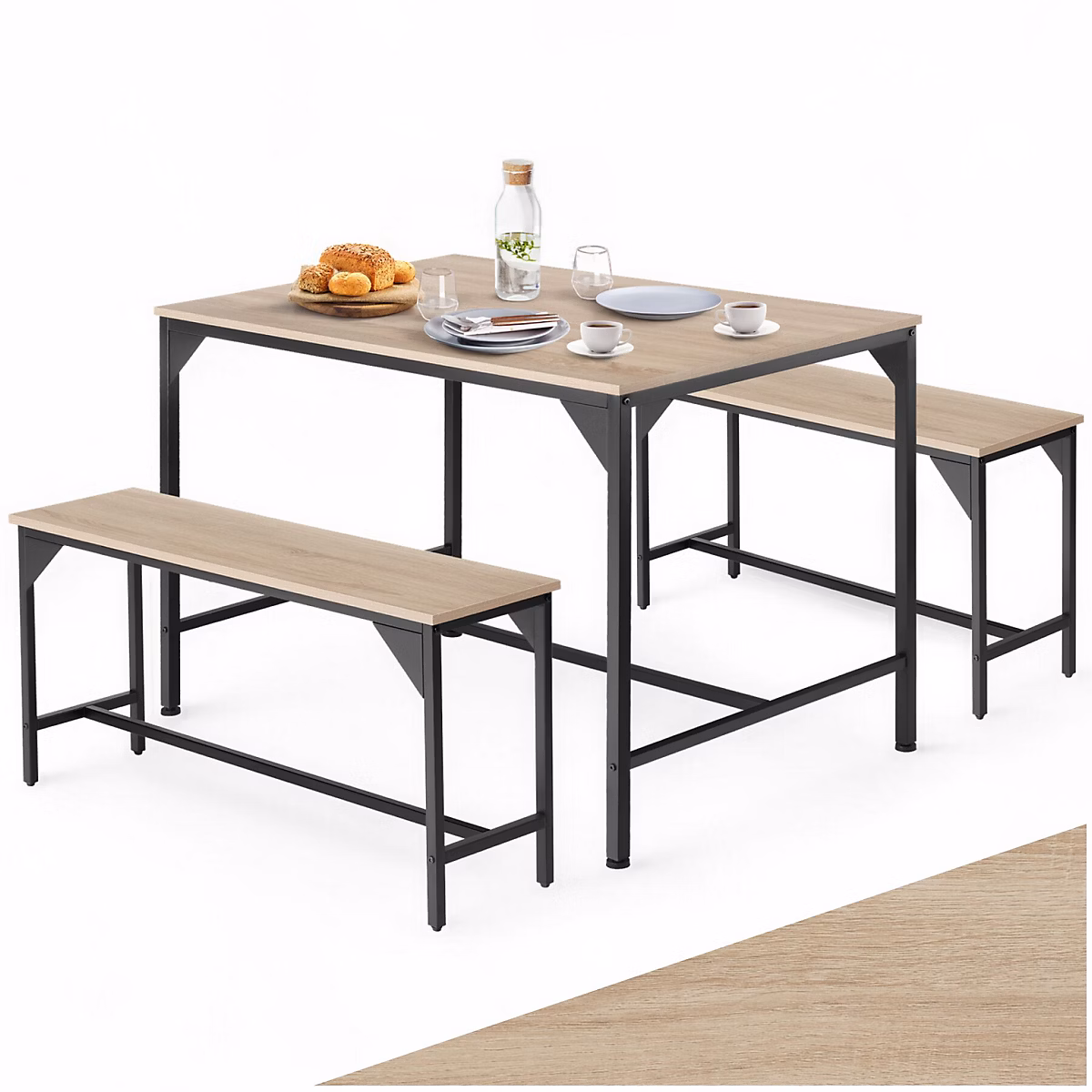 Ensemble chaises de salle à manger 3 pièces Bois clair industriel – Chêne Sonoma