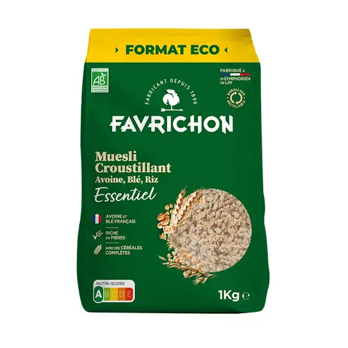 Nature facile:Muesli croustillant essentiel bio Favrichon - 1 kg