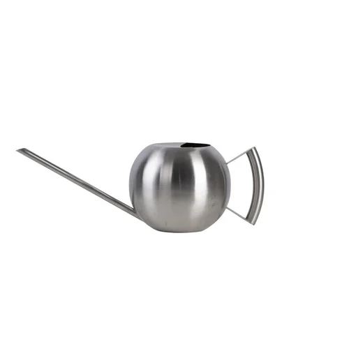 Extérieur tendance:Arrosoir rond en acier inoxydable - 30,8 x 13,9 x 13,5 cm