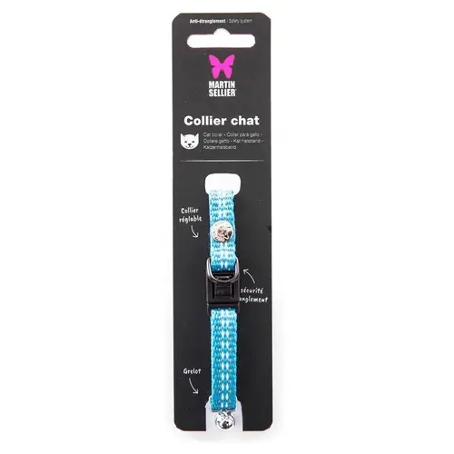 Idée nature：Collier safety bleu 20/30 x 1 cm