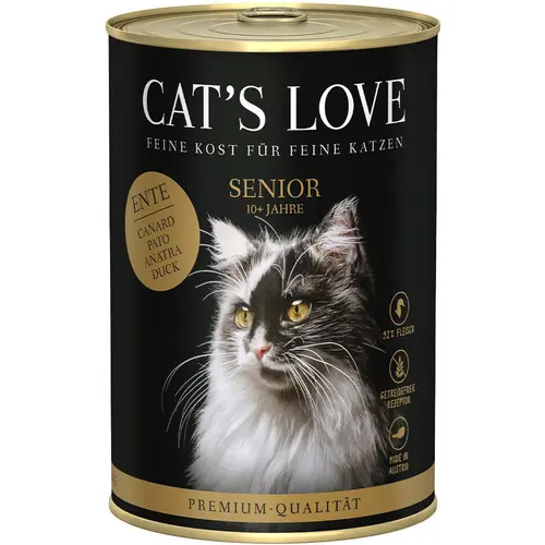 Loisirs au jardin:Pâtée pour chat au canard Cat's Love Senior – en boîte de 400 g