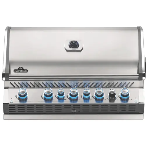 Bien pratique au jardin：Barbecue gaz encastrable en inox Napoléon Bipro 665 5 brûleurs - 106 x 65 x 43 cm