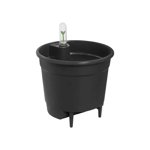 Une solution pour l’extérieur:Insert auto-arrosant pour CP18 coloris noir en plastique injecté Elho - Ø 17 x 16 cm